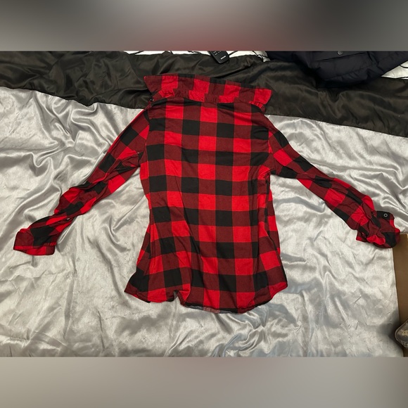 Ardene Red Plaid Long Sleeve - Picture 7 of 9